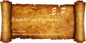 Egyházy Piroska névjegykártya