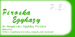 piroska egyhazy business card